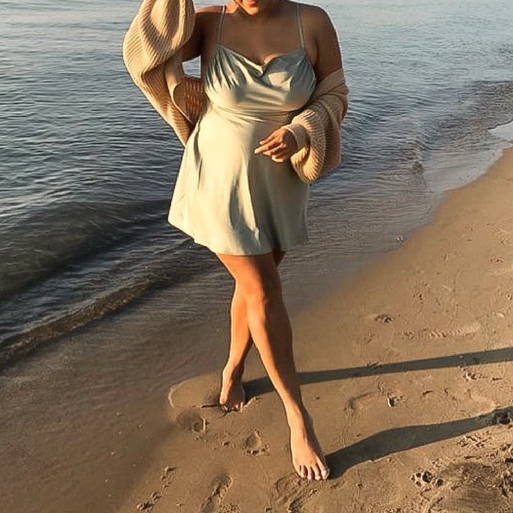 Danielle Bernstein weworewhat ruched mini Slip Dress cottage core - Picture 3 of 11